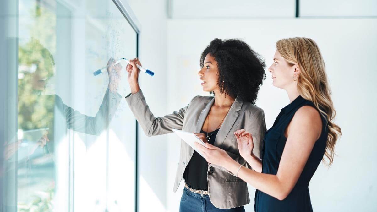 two ladies creating a skill development plan